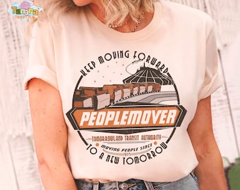 Disney Space Mountain Peoplemover T-Shirt, Keep Moving Forward Retro 80s, Disneyland Gift, Tomorrowland Magic Kingdom WDW Matching Tee