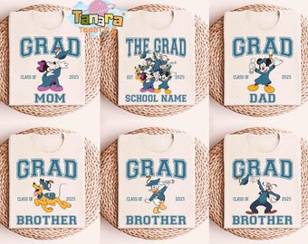 Disney Graduation 2026 Family Matching Tee, Crop Top, Personalized Disneyland Graduate Squad Crew, Mickey And Friends Design, Disney Trip