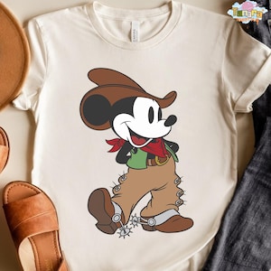 Retro 90s Disney Mickey Mouse Cowboy T-Shirt, Vintage Classic Pose, Mickey and Friends Collection, Disneyland WDW Gift, Family Holiday Tee
