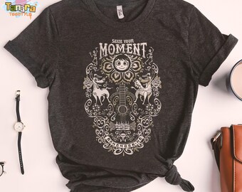 Retro 90s Disney Pixar Coco Guitar Tee, Crop Top, Seize Your Moment Design, Magic Kingdom Collection, Family Birthday Gift, Classic Movie