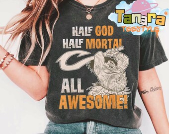 Disney Moana Funny Maui All Awesome Distressed Graphic Tee, Crop Top, Magic Kingdom Disneyland Family Vacation Holiday Gift