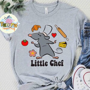 Retro 90s Disney Ratatouille Remy Chef T-Shirt, Crop Top, Cooking Rat with Foods Graphic, Disneyland Vacation Souvenir, Pixar Movie Fan Gift