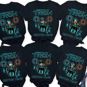 Disney Tron Lightcycle Run T-Shirt, Matching Family Shirts for WDW Disneyland Trip, Mickey and Friends Group Tee, Retro Futuristic Design
