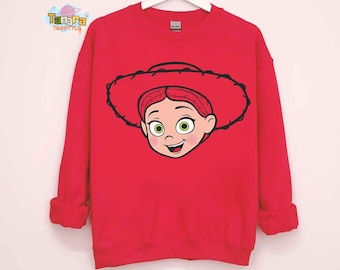 Retro 90s Toy Story Jessie T-Shirt, Crop Top, Disney Pixar Big Face Outline, Cowgirl Cosplay Tee, Magic Kingdom Vacation, Classic Cartoon