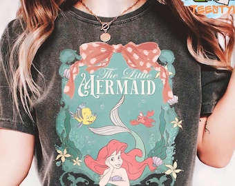 Camiseta retro de los 90 con lazo de acuarela de La Sirenita, top corto, "Pero papá lo amo", camiseta de la princesa Ariel, regalo de vacaciones de Disney