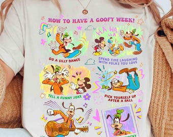 Disney A Goofy Movie Tee, How to Have a Goofy Week Shirt, Mickey and Friends Design, Retro 90s Disneyland Vacation T-Shirt, Family Holiday