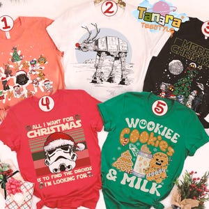 Retro 80s Merry Sithmas Star Wars T-Shirt, Crop Top, Stormtrooper Chewbacca Darth Vader Design, Disney Christmas Gift, Galaxy's Edge Tee