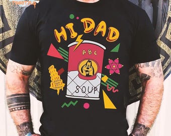 Retro jaren 90 Max Goof and Goofy Hi Dad Soup T-shirt, Disney Vaderdagcadeau, bijpassend T-shirt vader en zoon, fanshirt Goofy film