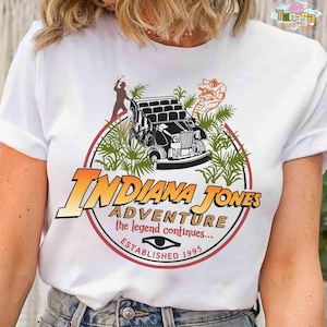 Retro 90s Indiana Jones Tee, Disneyland Adventure Ride Shirt, Vintage 1995 Movie Design, Perfect for Disney Fans, Park Vacation Souvenir