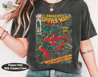 Marvel Spider-Man Comic Book Anniversary Shirt, Crop Top, MCU Fans Graphic, Perfect for Family Birthday Holiday Gift, Superhero Design