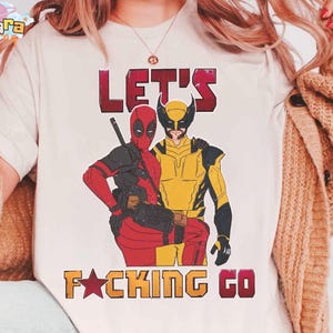 Camiseta retro de los 90 de Deadpool y Lobezno, diseño clásico de Marvel X-Men, regalo para fans del MCU, camiseta de pareja de mejores amigos, camiseta de Logan y Wade Wilson imagen 1