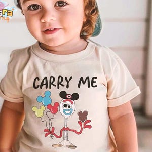 Carry Me Forky Toy Story Shirt, Mickey Balloons Disney Design, Gift for Kids and Toddlers, WDW Disneyland Trip 2025 Tee