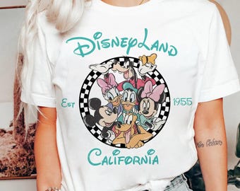 Camiseta vintage de Disneyland California, top corto, diseño de Mickey y sus amigos, Disneyland fundada en 1955, inspirada en Walt Disney, vacaciones en Disney 2025