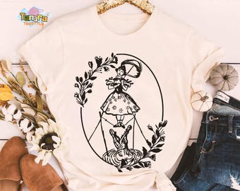 Maglietta "Funambolo della casa dei fantasmi", top corto, schizzo di Disney Foolish Mortals, maglietta classica del parco a tema, regalo retrò anni '90 per i fan di Disneyland