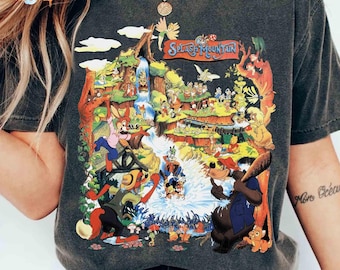 Retro 90s Disney Splash Mountain T-Shirt, Zip A Dee Doo Dah Classic, Brer Rabbit Bear Fox Design, WDW Magic Kingdom Disneyland Family Trip