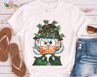 Retro 90s Disney Ducktales Scrooge McDuck Mooney Tee, Crop Top, Funny Cartoon Design, WDW Magic Kingdom Trip Gift, Family Birthday Present
