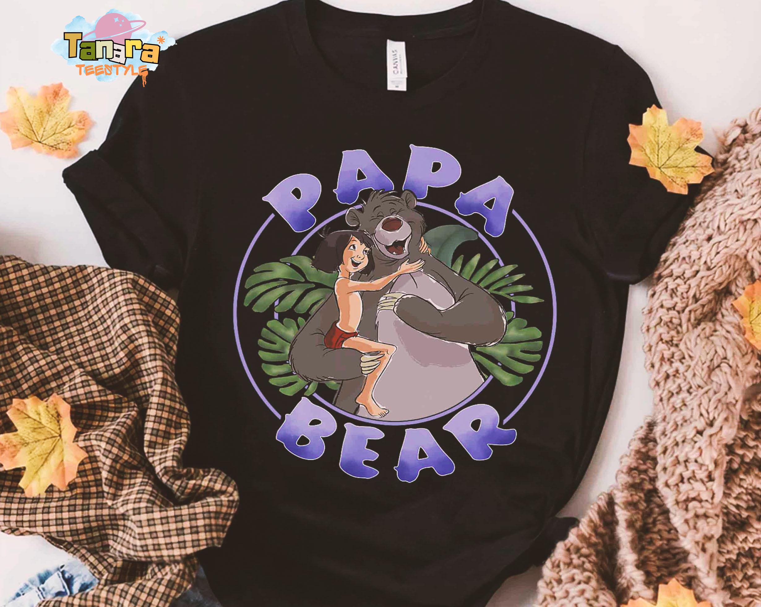 Retro 90s Disney Jungle Book Mowgli & Baloo T-shirt, Papa Bear 