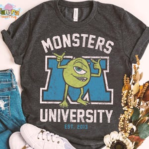 Retro 90s Disney Pixar Monsters University Mike Tee, Crop Top, Mike and Sulley Shirt, Magic Kingdom Disneyland Gift, Family Vacation Design