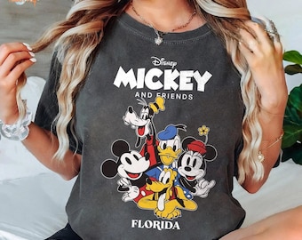 Camiseta retro de Disneyworld Florida, top corto, camiseta vintage de vacaciones de Disney, est. 1971, diseño clásico de Walt Disney, regalo para fans de los parques temáticos.