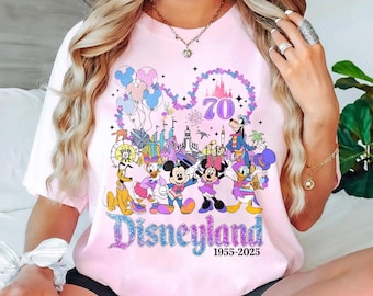 Disneyland 70th Anniversary T-Shirt, Crop Top, Retro 80s Vintage Design, Magic Kingdom Collection, Perfect for Disney Fans, Park Vacation