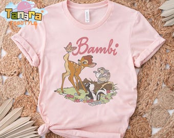 Camiseta retro de Disney Bambi de los 90, foto grupal, vacaciones en Magic Kingdom, regalo de cumpleaños familiar, camiseta para adultos y niños pequeños, estilo Disney vintage