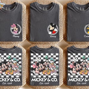 Vintage Mickey & Friends T-Shirt, Crop Top, Disneyland Magic Kingdom Kollektion, kariertes Retro 80er Jahre Design, Perfekt für Disney Urlaub