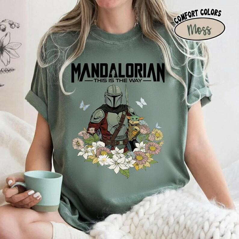 Mandalorian Baby Yoda T-shirt, Grogu-tröja, Star Wars This Is The Way-tröja, familje-Disneyland-tröja, fars dag-present-tröja bild 5