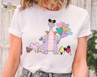 Camiseta Figment Mickey con globos, top corto, diseño retro de los 80 de Epcot, camiseta "One Little Spark", regalo para vacaciones en Disneyland, camiseta navideña de Magic Kingdom