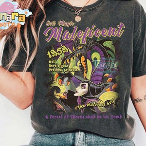 Retro 90s Maleficent Dragon Shirt, Disney Villains Collection, Sleeping Beauty Aurora Design,Vintage Graffiti Style,Disneyland Trip Souvenir