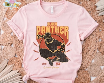 Camiseta retro de los 90 de Marvel Black Panther Wakanda Forever, top corto, regalo para fans del MCU, acción desde 1966, regalo de cumpleaños unisex, diseño clásico.