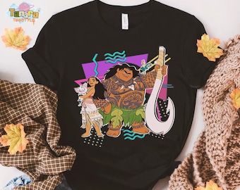 Retro 90s Moana Characters Squad , Crop Top, Disney Style Collection, Magic Kingdom Disneyland Family Holiday Gift, Maui Pua Hei Hei Tamatoa