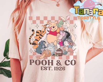 Retro 90s Winnie The Pooh & Co Group Shot Tee, Crop Top, Eeyore Piglet Tigger Shirt, Disney Magic Kingdom Family Vacation Holiday Gift