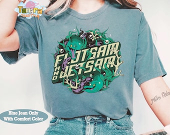 Camiseta retro de Disney de los 90 con Flotsam & Jetsam de La Sirenita, diseño de retrato de algas, recuerdo del Reino Mágico, unisex, regalo para fans de Disney.