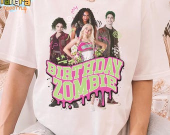 Disney Zombies Characters Squad Shirt, Birthday Zombie Group Poster Design, WDW Magic Kingdom Disneyland Family Vacation Holiday Gift.