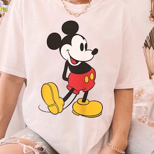 Disney Mickey Mouse Classic Pose T-Shirt, Crop Top, Magic Kingdom Disneyland Vacation Gift, Mickey & Friends Collection, Classic Family