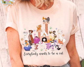 Retro 90-tals Disney Cats-tröja med karaktär, kort topp, vintage-design med kattungevänner, Marie Toulouse Berlioz Figaro Cheshire, Disneyland