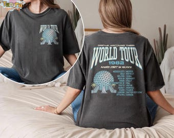 Vintage Epcot Drinking Around The World Tour T-Shirt, Crop Top, Retro 80s Disney Design, Subtle Theme Park Shirt, Perfect for Disney Fans