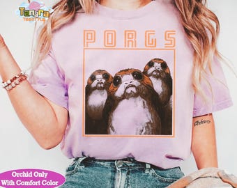 Star Wars Last Jedi Porgs Orange Lines Graphic Crop Top, Galaxy's Edge Hollywood Studios, Perfect for Star Wars Fans, Family Birthday Gift