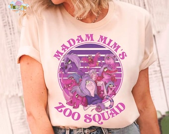 Camiseta retro de villanos de Disney Mad Madam Mim, top corto, colección Zoo Squad, diseño de La espada en la piedra de 1963, regalo vintage para fans de Disney.