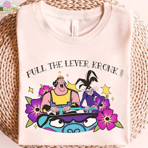 Retro 90s Disney The Emperor&#39;s New Groove Tee, Crop Top, Yzma Pull The Lever Kronk Design, WDW Disneyland Gift, Classic Cartoon Shirt