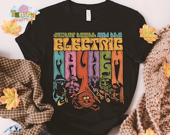Camiseta de los Muppets de Disney: Doctor Dientes y el Caos Eléctrico, diseño de póster vintage de banda, camiseta del Show de los Muppets de Disney, regalo del Reino Mágico, camiseta familiar