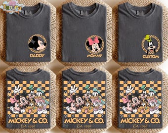 Musse Pigg & Co T-shirt, Crop Top, Disney Trip-skjorta, Vintage Musse Pigg och vänner-design, Disney-familjesemesterpresent, Klassisk Musse Pigg-t-shirt