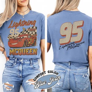 Retro Lightning McQueen T-shirt, Disney Pixar Cars Graphic T-shirt, Vintage McQueen T-shirt, Familjesemester Disneyresa T-shirt 2026 bild 3