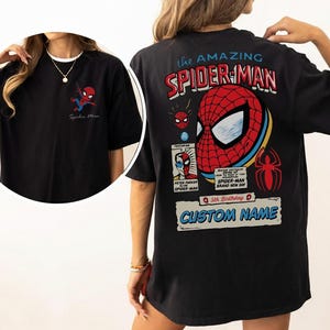Camiseta de Spider-Man 2026 de doble cara, camiseta de El Asombroso Spider-Man: Un Nuevo Día, camiseta de superhéroe de cómic, regalo de cumpleaños para niños imagen 3