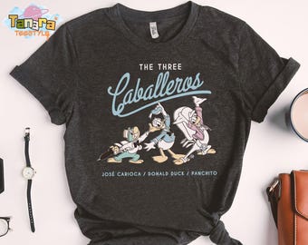 Disney The Three Caballeros T-Shirt, Crop Top, Retro 80s Donald Duck Jose Carioca Design, Magic Kingdom Collection, Family Birthday Gift