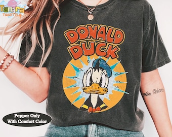 Retro 90s Disney Donald Duck Tee, Mickey And Friends Collection, WDW Magic Kingdom Design, Funny Portrait Shirt, Family Birthday Gift