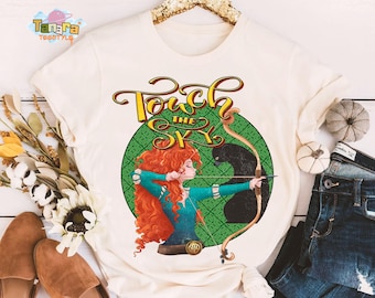 Retro 90s Disney Princess Brave Merida Tee, Crop Top, Touch the Sky Design, Magic Kingdom Holiday Trip, Family Birthday Gift for Fans