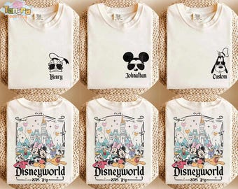 Mickey and Friends T-Shirt, Crop Top, Disney World 2025 Trip Design, Custom Face Print, Matching Birthday Shirt, Disneyland Vacation Tee