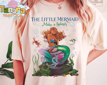 Retro 90s Black Ariel Princess Tee, Crop Top, Live Action Little Mermaid Movie 2025, Disney Magic Kingdom Shirt, Family Vacation Gift