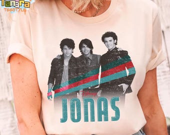 Retro 2000s Disney Channel JONAS Shirt, Nick Joe and Kevin Tee, Jonas Brothers Vintage Design, Perfect for Disney Fans, Family Gift